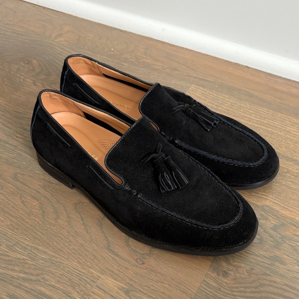 Marc Fisher Black Suede Tassel Loafers - new without tags